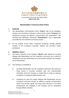 Shareholders’ Communication Policy